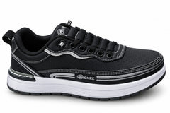 Black Casual Sneakers with Cushioned Sole – Stylish Everyday Shoes