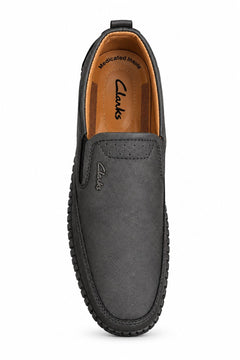 Men's Black Slip-On Loafers – Casual Comfort Shoes with Cushioned Insole, Lightweight Flexible Sole & Classic Design