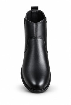 Men Ankle Long Black Boots – Classic Slip-On Ankle Shoes with Stylish Design, Comfortable Fit & Durable Sole