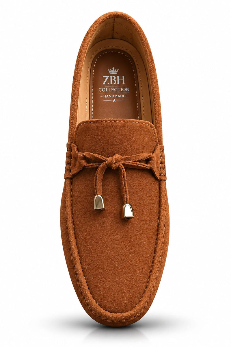 Men's Premium Casual Loafers with Bow Detail – Stylish Slip-On Shoes in Black & Mustard