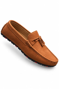 Men's Premium Casual Loafers with Bow Detail – Stylish Slip-On Shoes in Black & Mustard