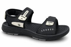 Men's Black Comfort Sandals | Adjustable Strap Casual Walking Sandals | Lightweight Anti-Slip Outdoor Sandals for Men