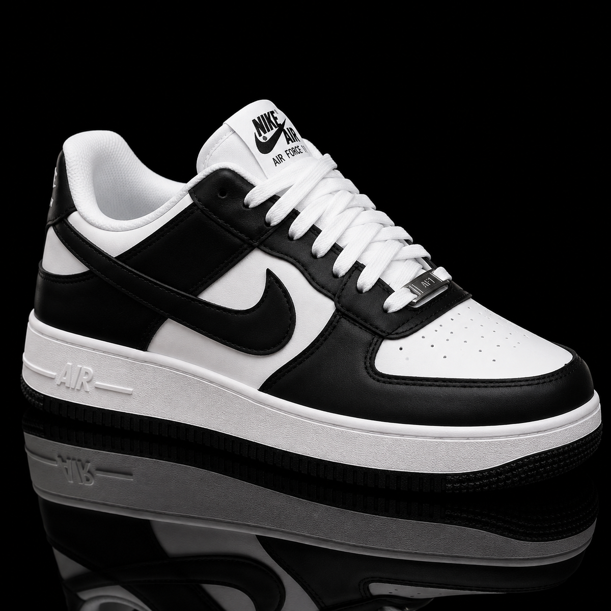 Men's Black & White Classic Sneakers – Stylish Casual Low-Top Shoes