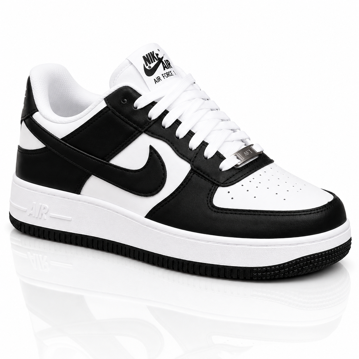 Men's Black & White Classic Sneakers – Stylish Casual Low-Top Shoes