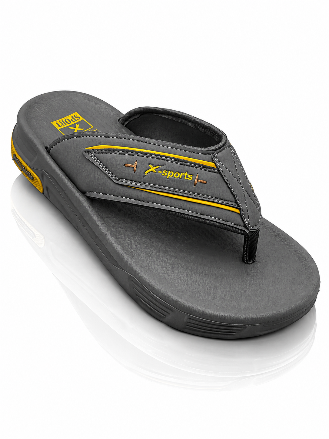 X-Sports Premium Casual Comfort Footwear for Men – Black & Grey Yellow