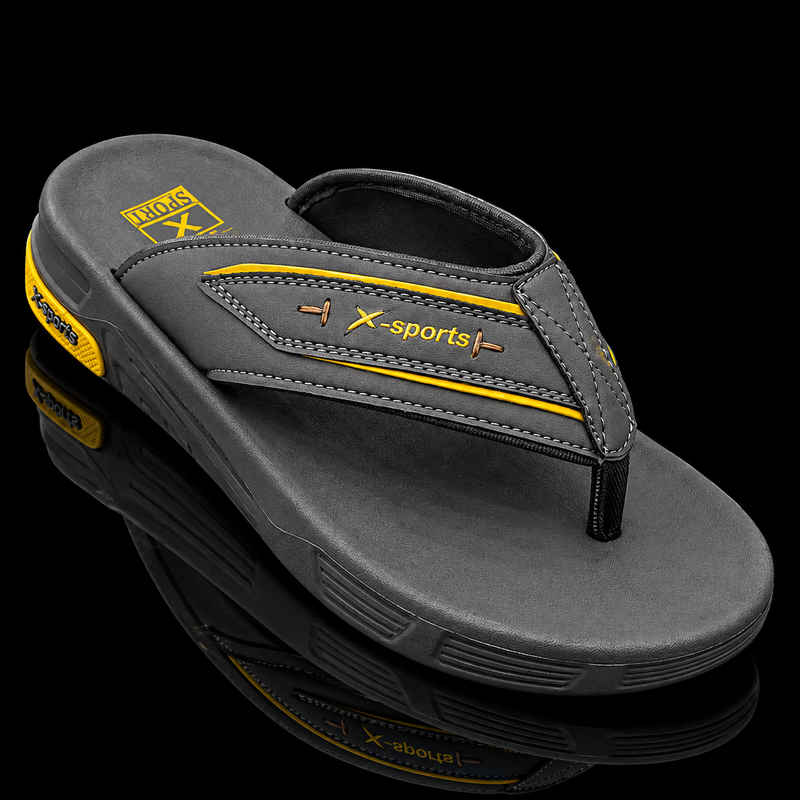 X-Sports Premium Casual Comfort Footwear for Men – Black & Grey Yellow