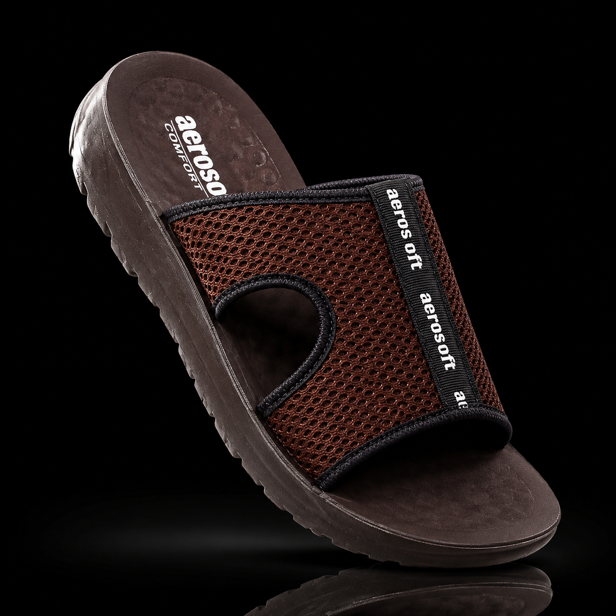 Original Aerosoft Men’s Softie Chapal – Black & Brown | Made in Thailand