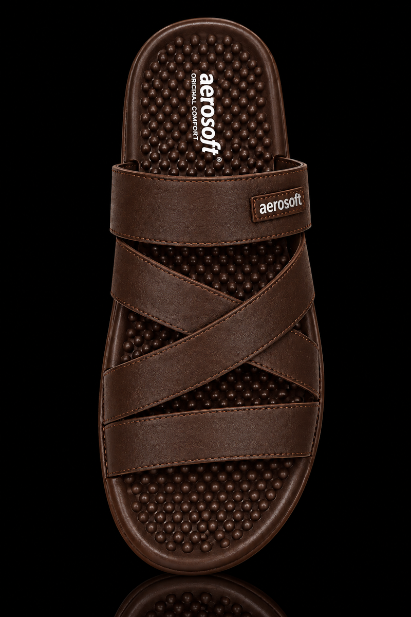 Original Aerosoft Cross Strap Comfort Chapal for Men – Premium Everyday Footwear