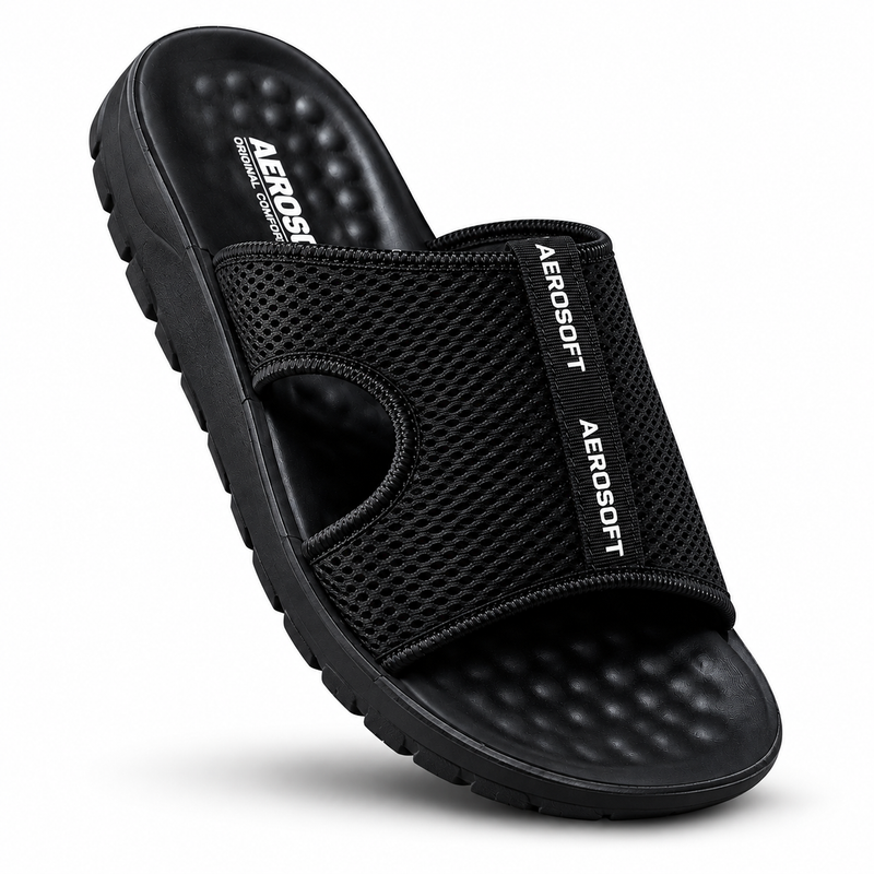 Original Aerosoft Men’s Softie Chapal – Black & Brown | Made in Thailand